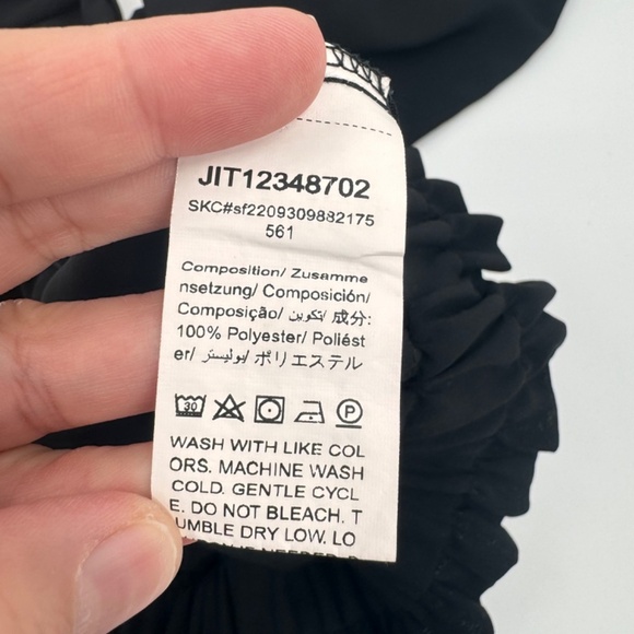 Shein Pants Women 2XL Curve Black Sheer Wide Leg Elastic Pull On High Rise - Picture 7 of 11